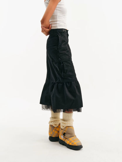 Layered Mesh Midi Skirt product view