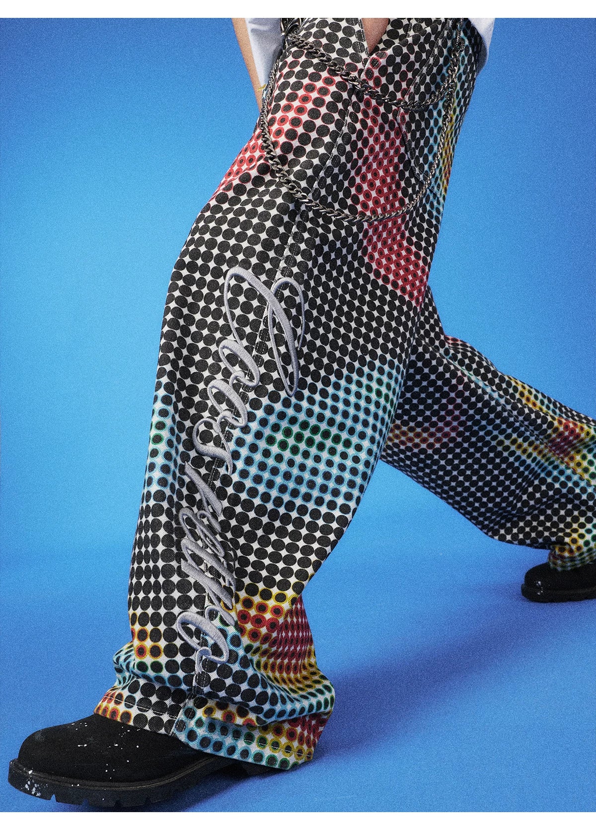 Gradient Camo Wide-Leg Pants