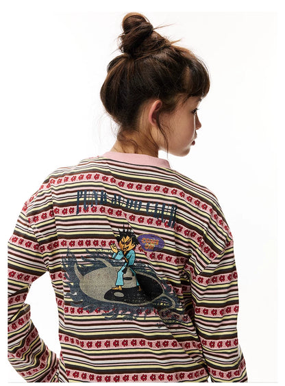 Striped Graphic Knit Sweater