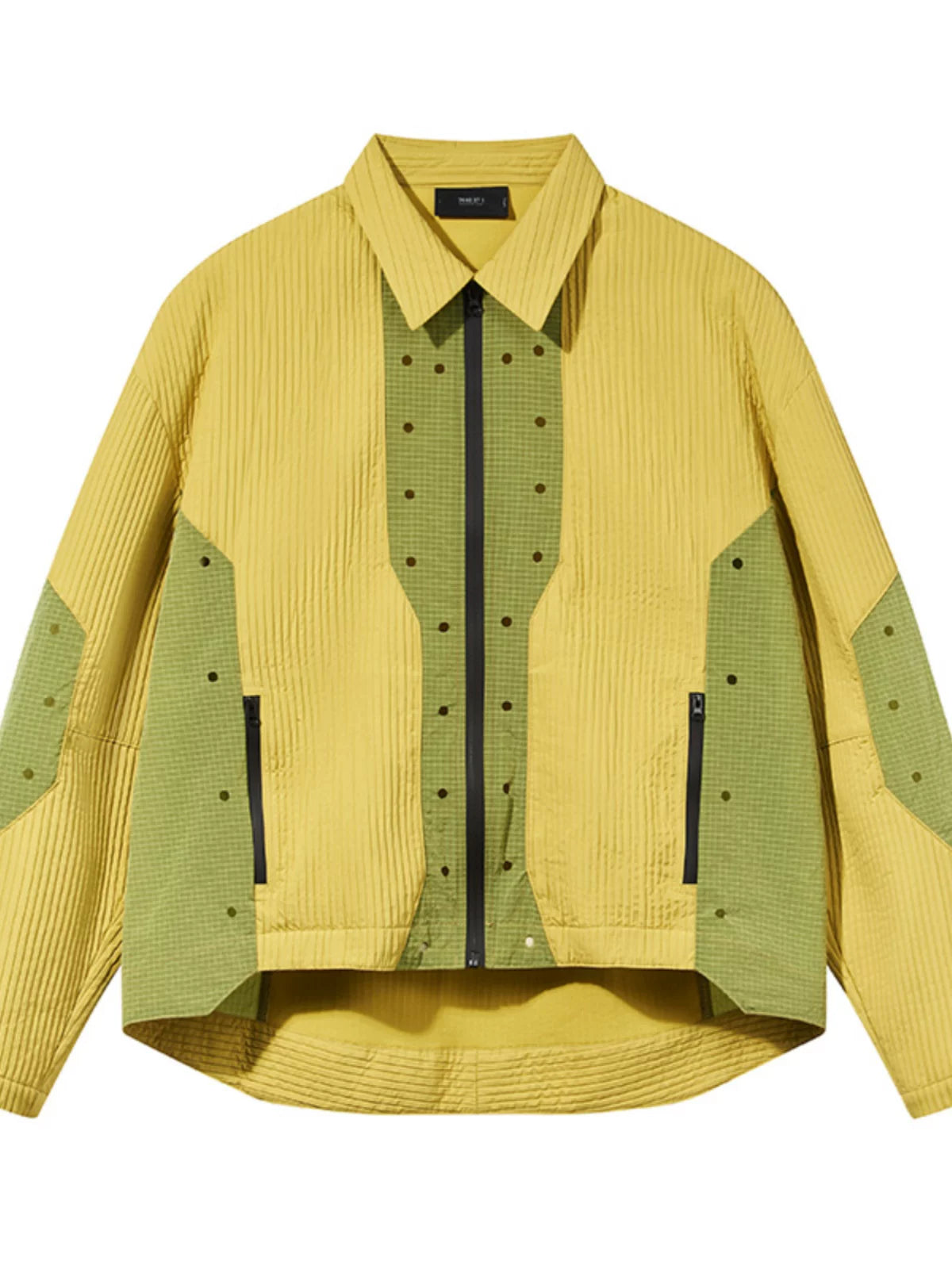 7440 37 1 Two-Tone Textured Collared Jacket