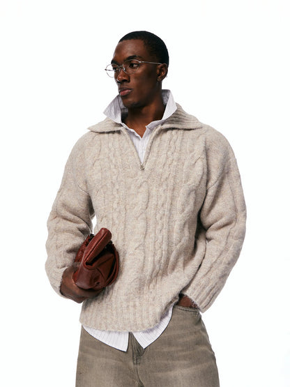 Men's Cable-Knit Half-Zip Sweater product photo