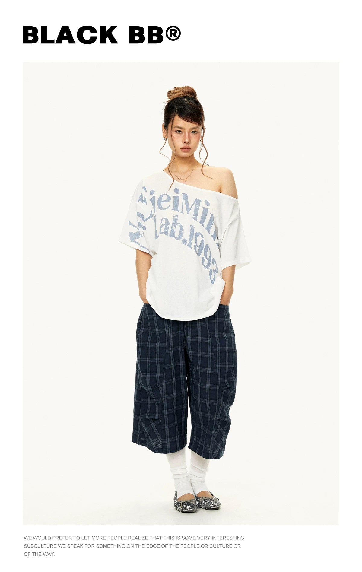 Off Shoulder Graphic T Shirt product view
