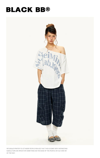 Off Shoulder Graphic T Shirt product view