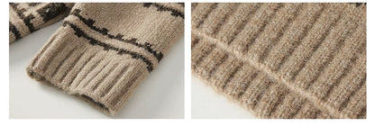 Fair Isle Striped Crew-Neck Sweater