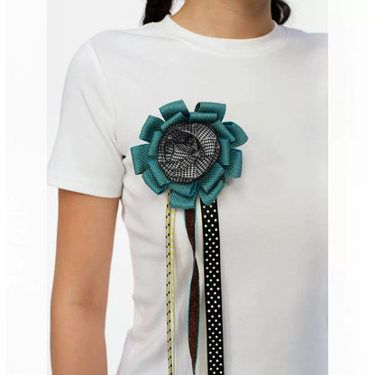 Ribbon Flower Pin Brooch
