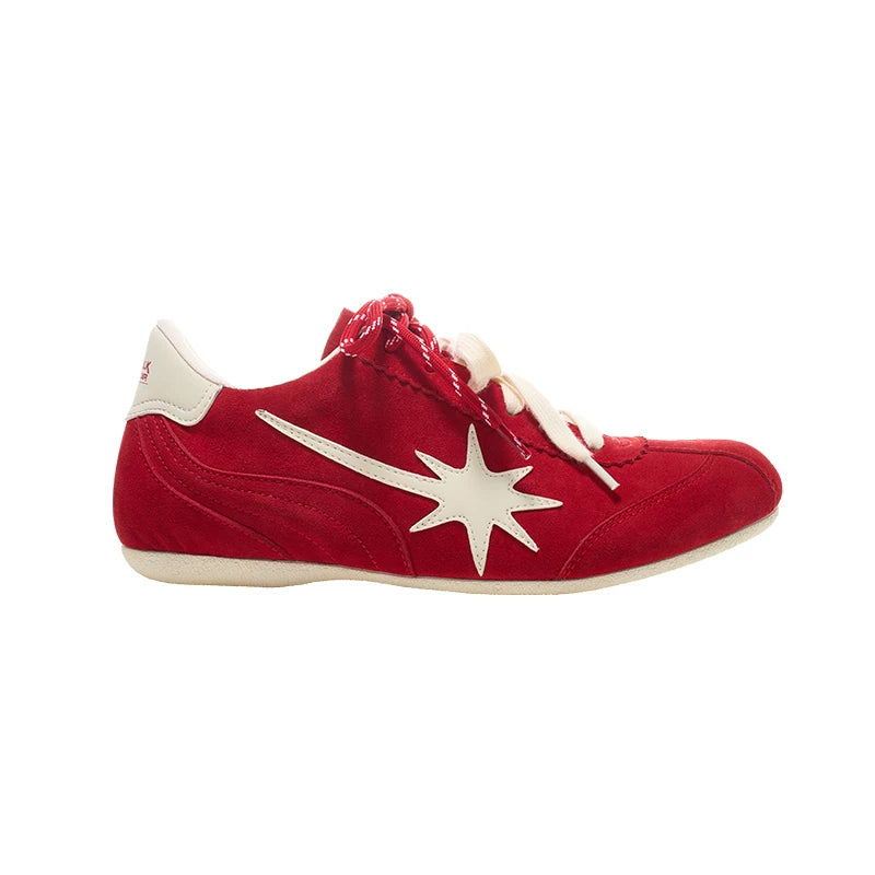 red retro training shoes