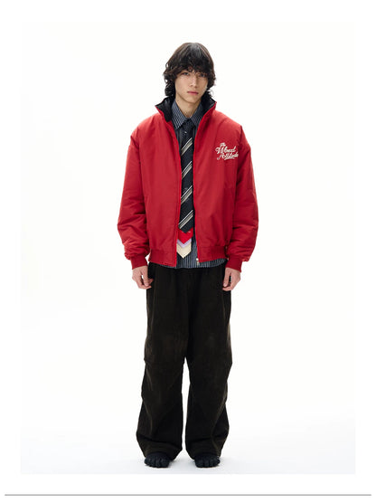 Men’s Red Embroidered Flight Jacket
