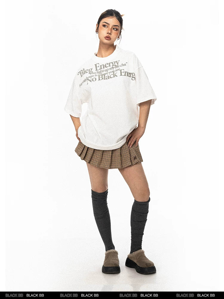 Vintage Letter Print Short Sleeve T-Shirt
