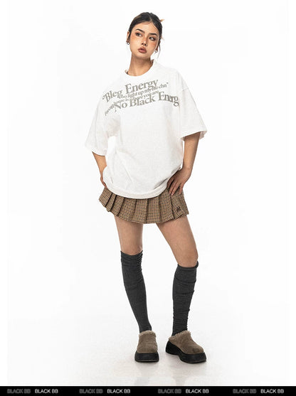 Vintage Letter Print Short Sleeve T-Shirt