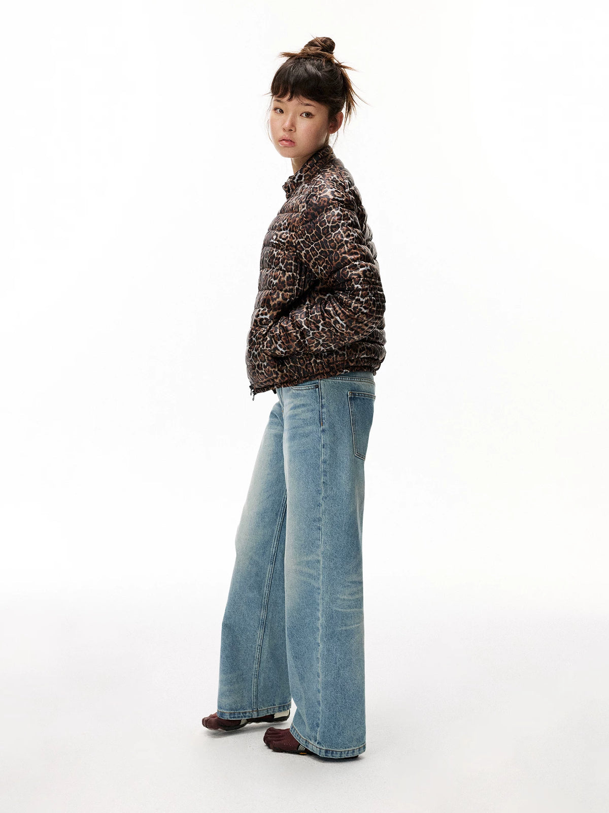 Leopard Print Puffer Jacket
