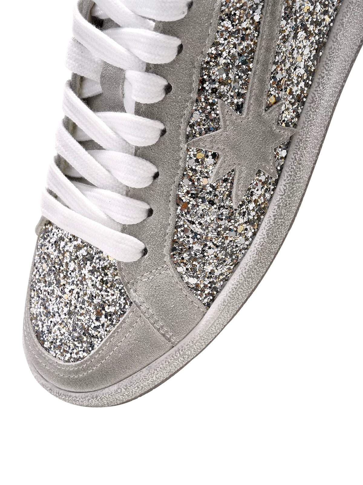 Graue Glitzer-Meteor-Distressed-Sneaker