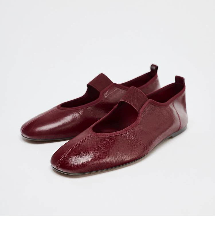 Women's Leather Low-Heel Ballet Mary Jane Shoes