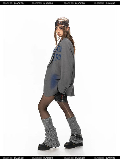 Blue Print Oversized Blazer
