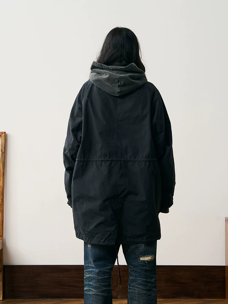 Hooded Fishtail Military Parka in olive product photo