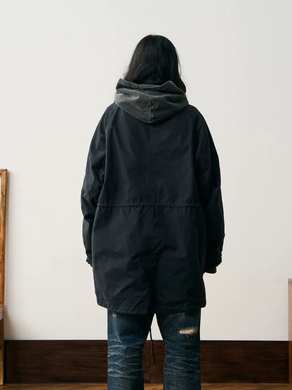 Hooded Fishtail Military Parka in olive product photo
