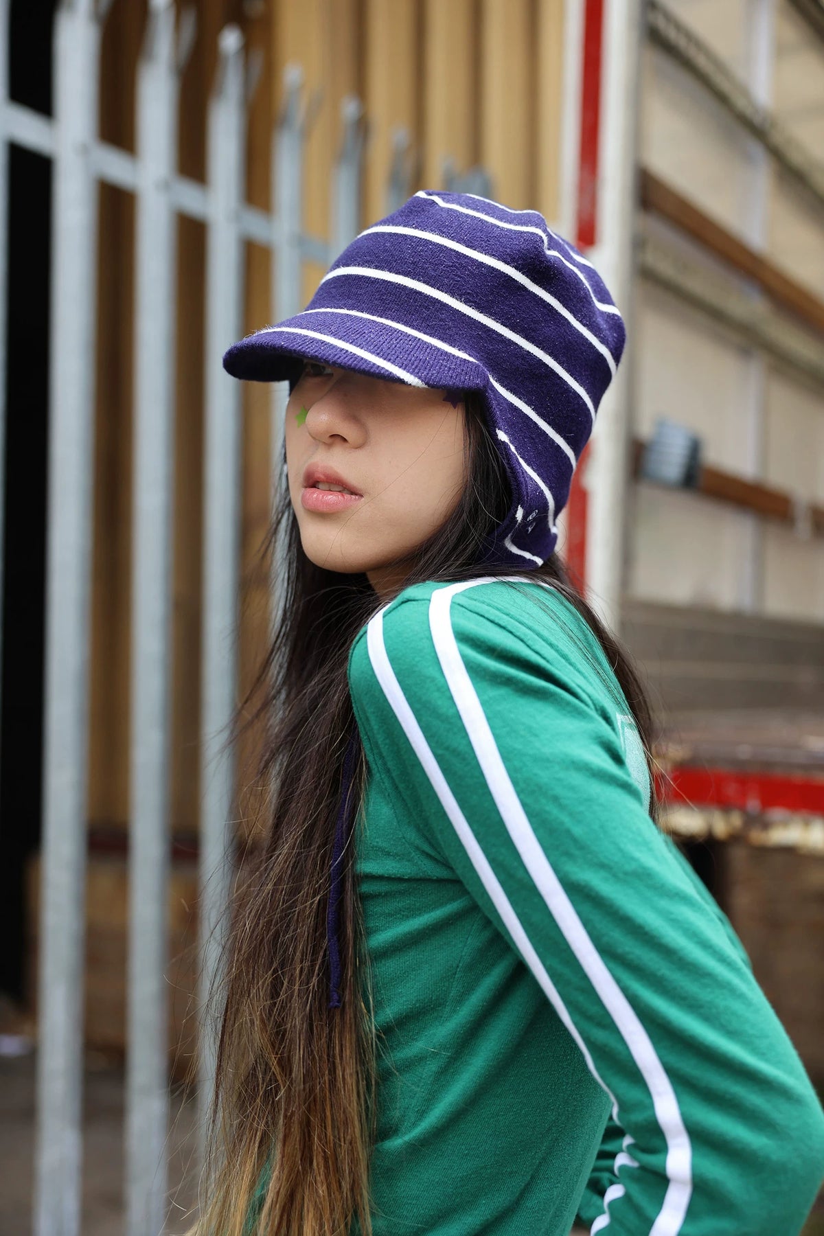 Star Print Earflap Beanie in Navy, Pink, Army Green and Dark Brown color