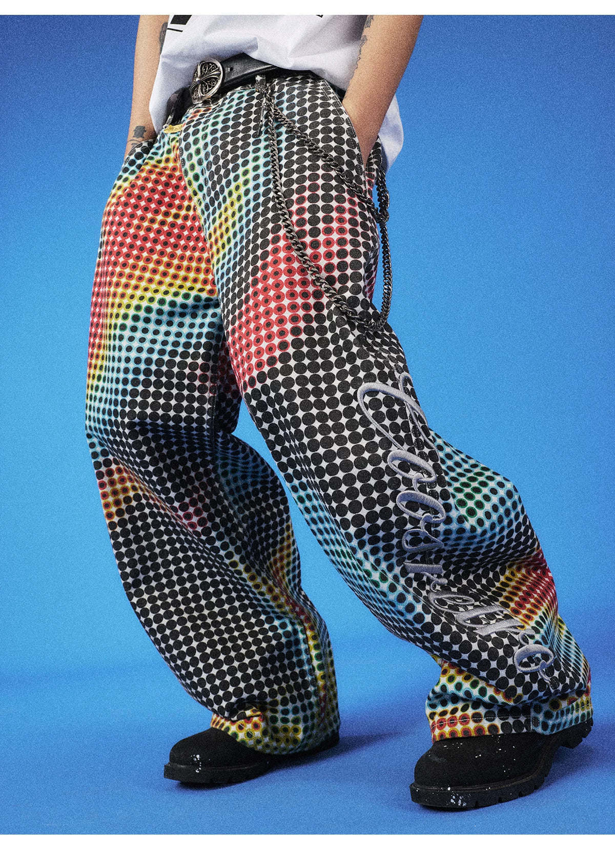 Gradient Camo Wide-Leg Pants