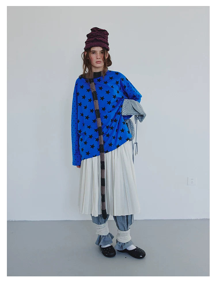 All-Over Star Print Relaxed Sweatshirt