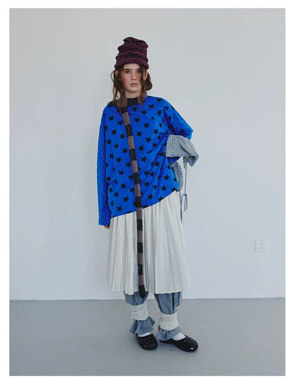 All-Over Star Print Relaxed Sweatshirt