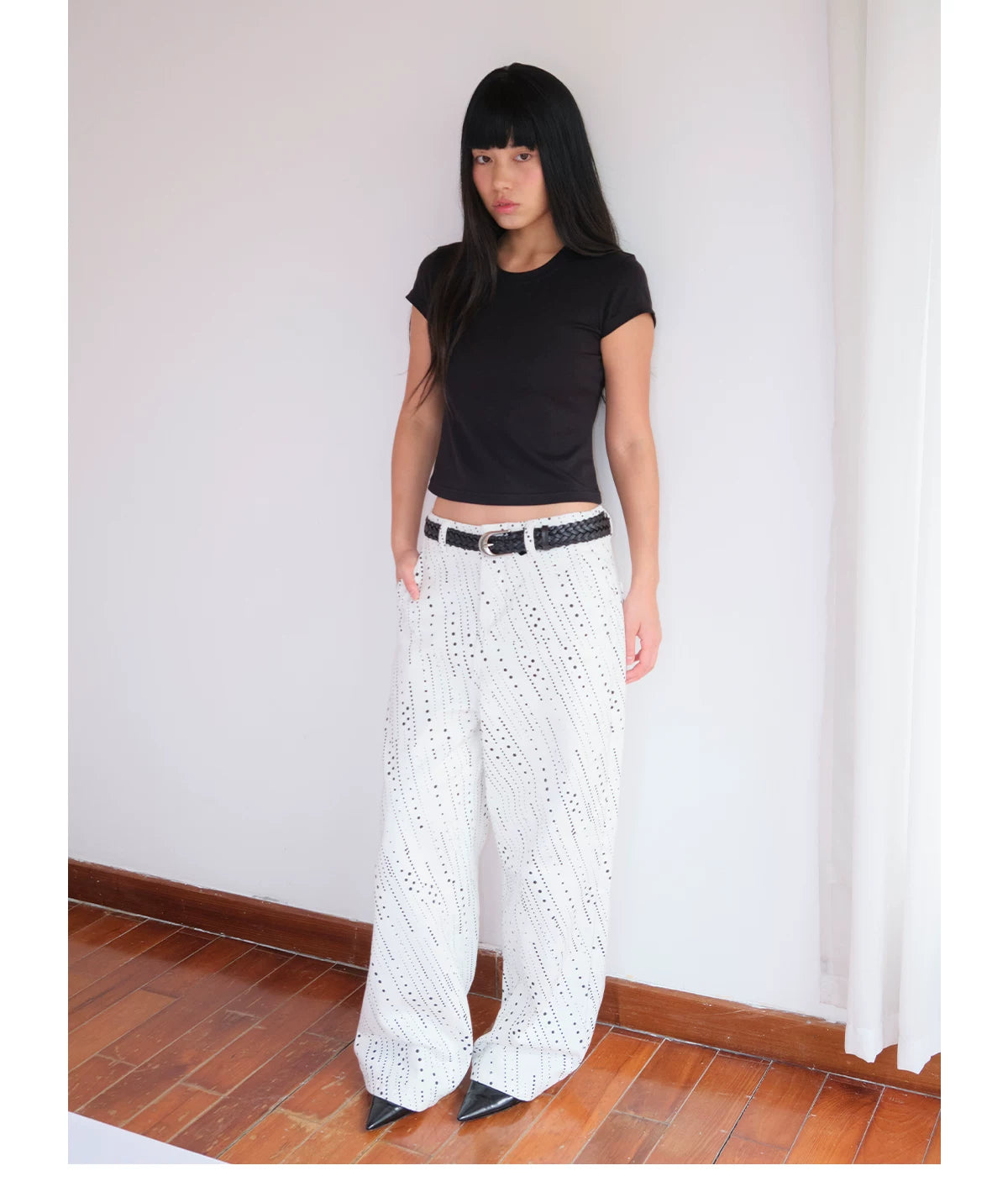 Meteor Polka Dot Wide-Leg Jeans
