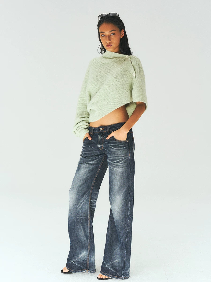 Mint Wool Blend Cable Knit Sweater product photo