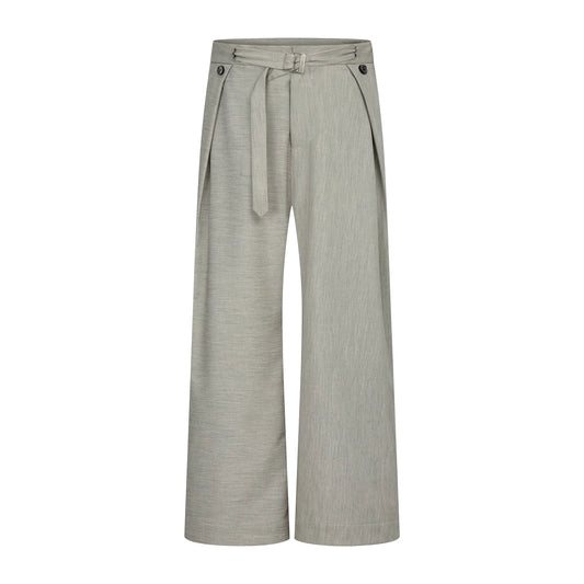 Architectural Pleated Wide-Leg Trousers