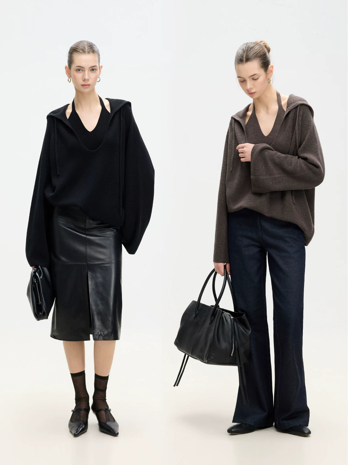 Relaxed Wool Hooded Sweater - 360 view 1