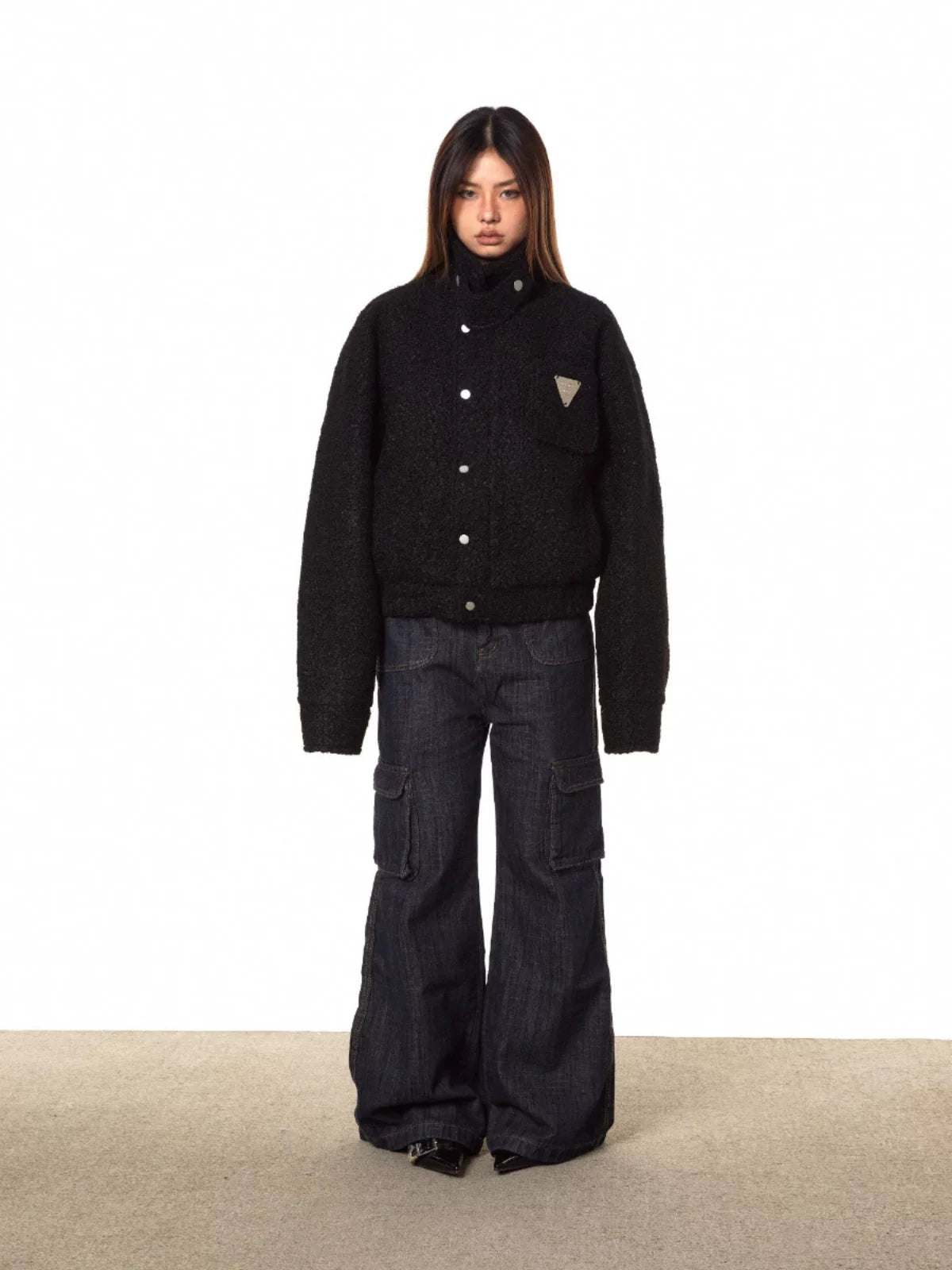 Cropped Stand Collar Padded Jacket