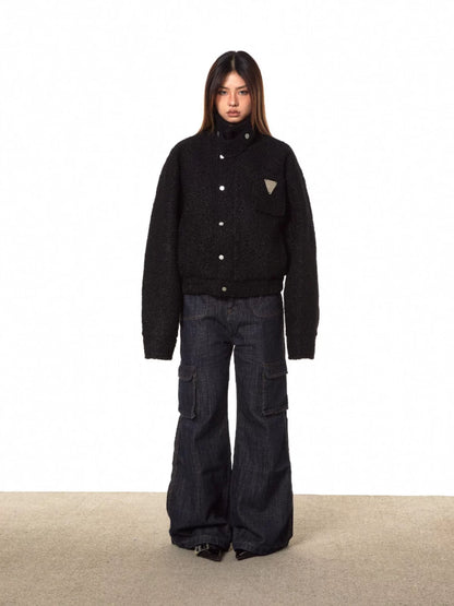 Cropped Stand Collar Padded Jacket