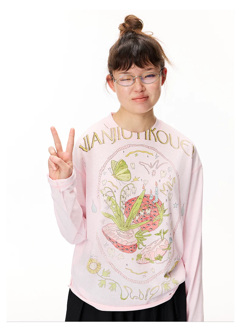 Floral Graphic Long Sleeve Top