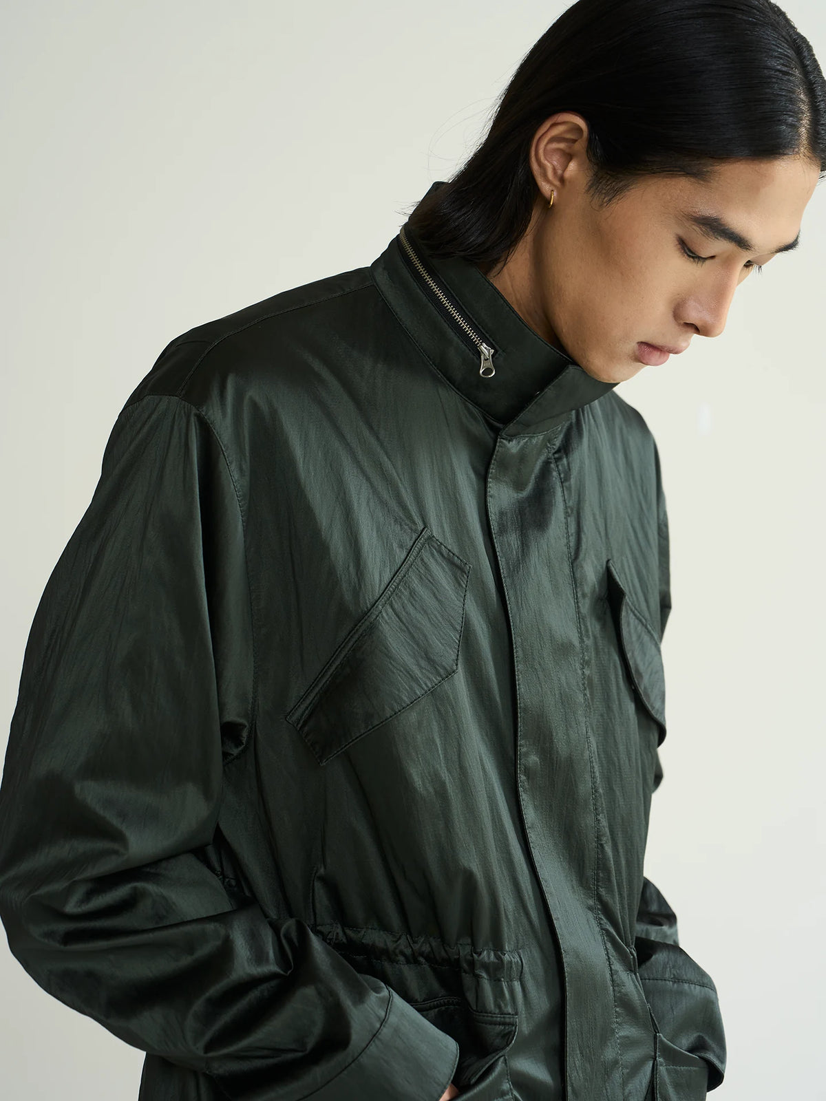 7440 37 1 AW26 Washed Metallic M65 Drawstring Jacket