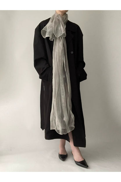 Light Gray Silk Cashmere Scarf product photo