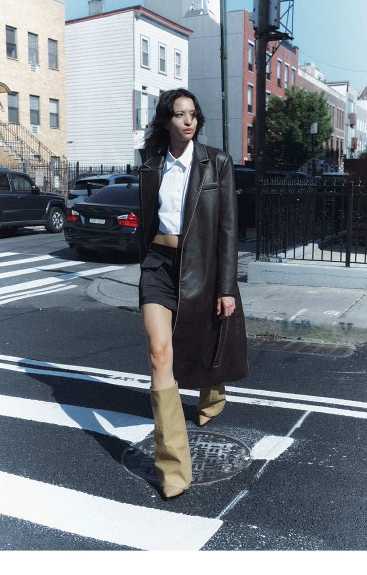 Women's Pointed Toe Block Heel Western Knee-High Boots