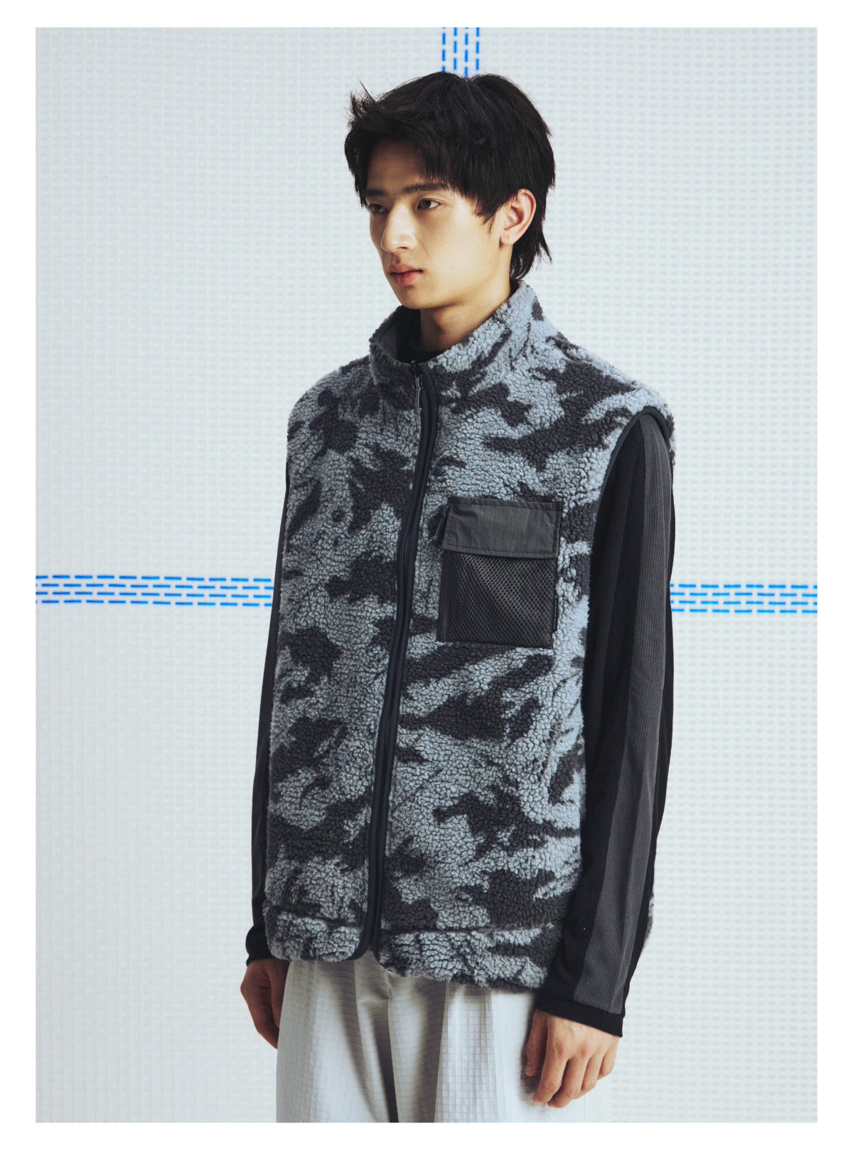 Reversible Camo and Leopard Sherpa Vest - view 3