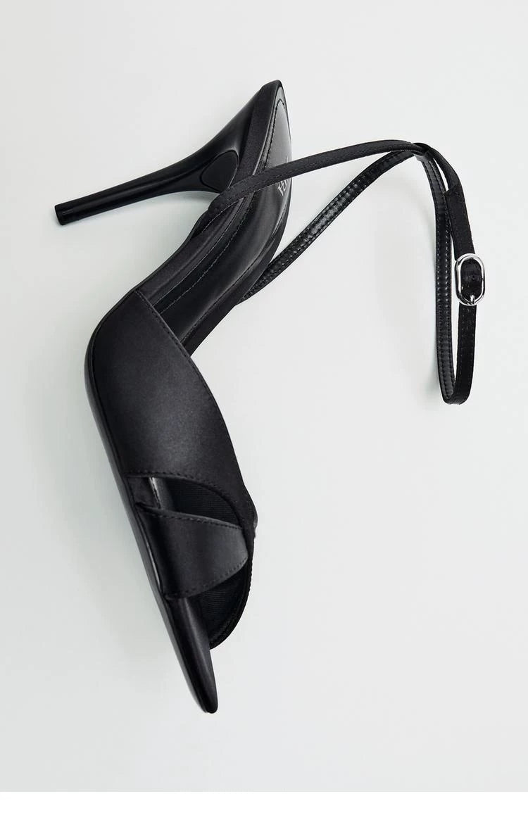 Women's Gold Open Toe Stiletto Ankle Strap Sandals