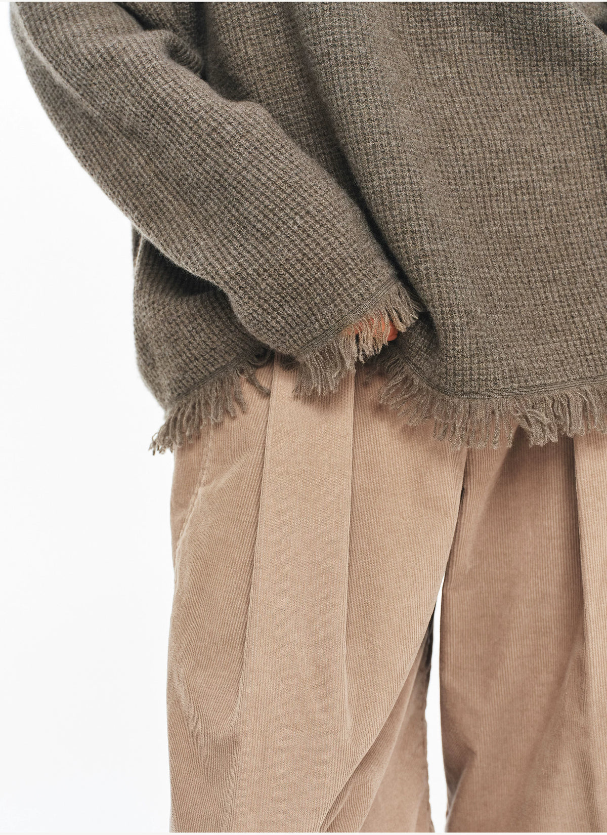 Textured Fringe Wool Sweater - 360 view 3