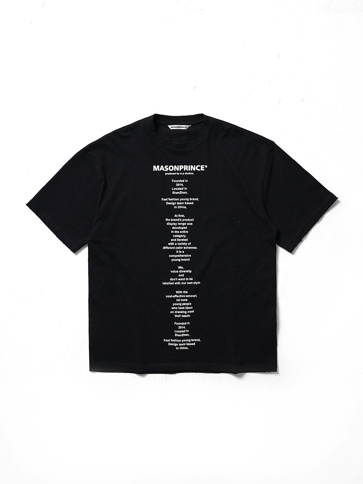 MASONPRINCE Slogan Graphic Cotton T-Shirt