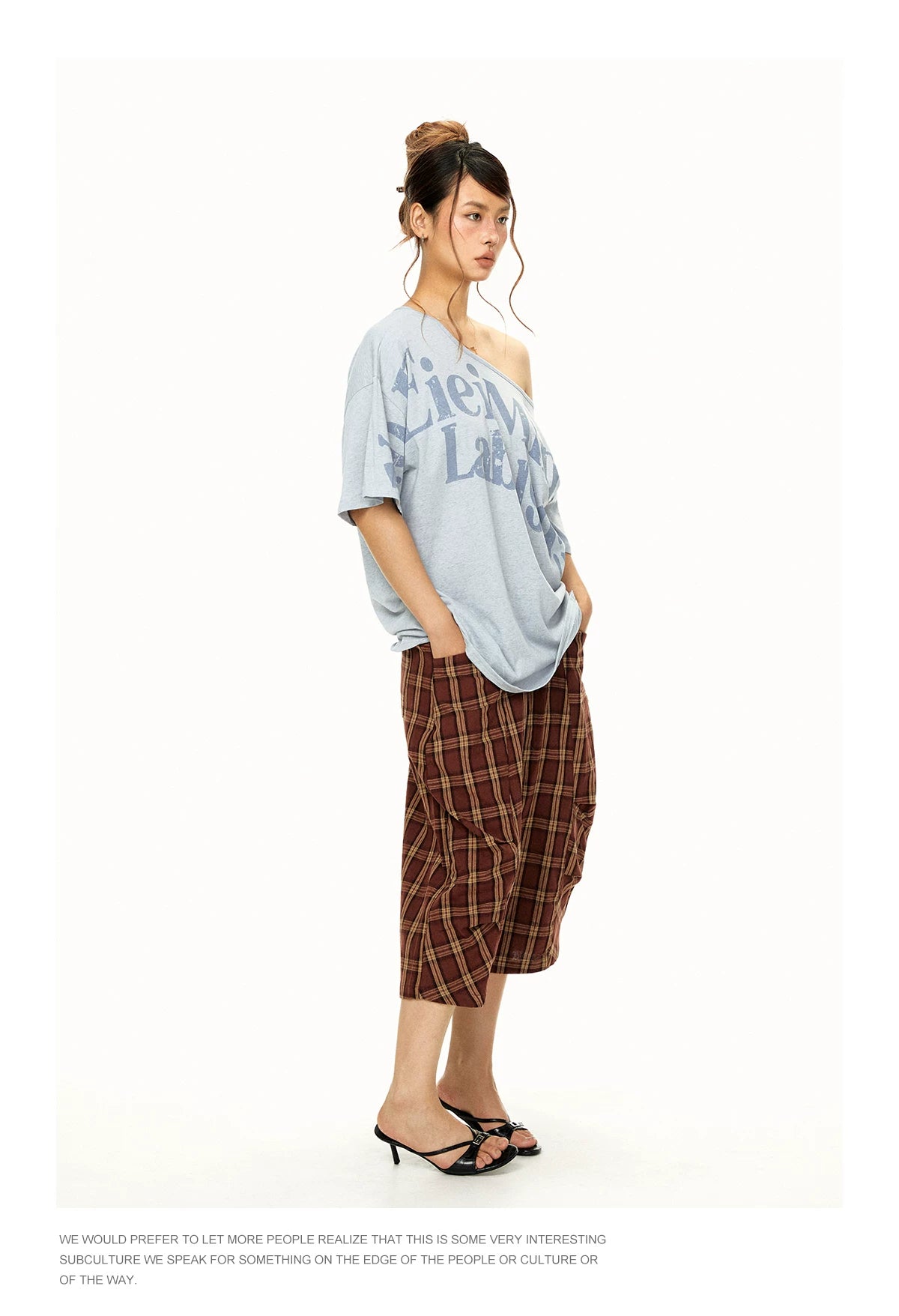 Off Shoulder Graphic T Shirt product view