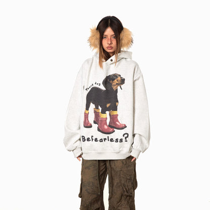 Dachshund Print Fleece Hoodie