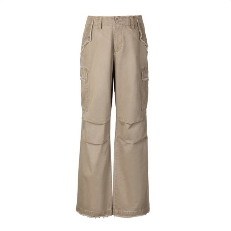 VLABMADE Distressed Wide-Leg Parachute Pants
