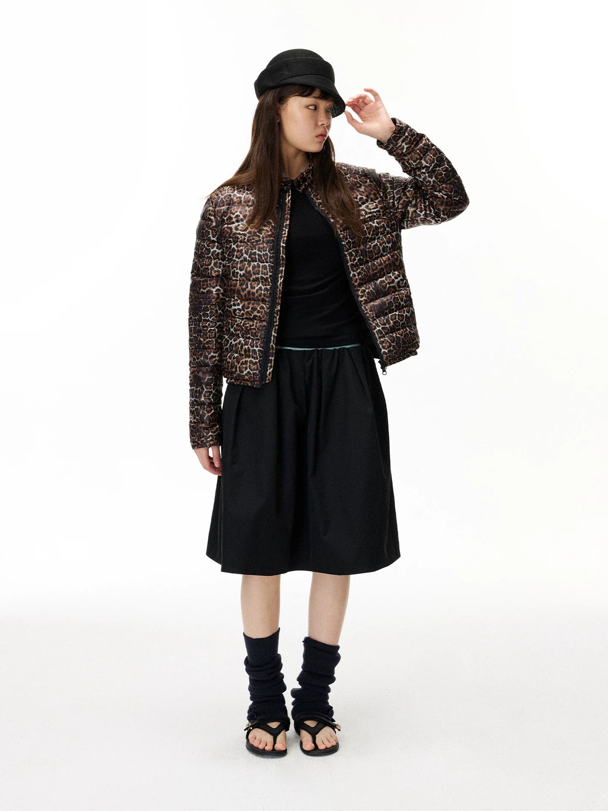 Leopard Print Puffer Jacket