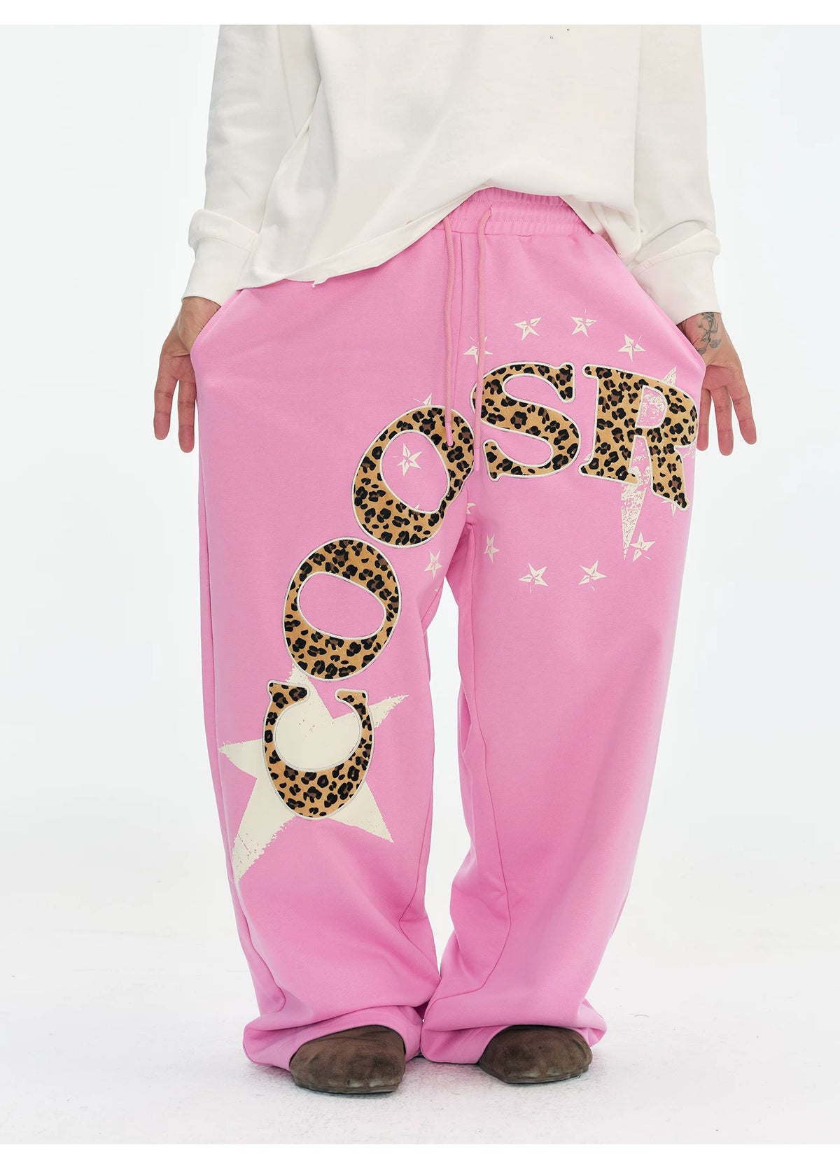 Graphic Star Embroidered Sweatpants