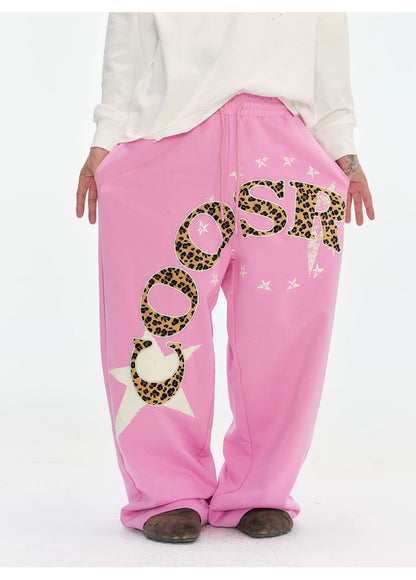 Graphic Star Embroidered Sweatpants