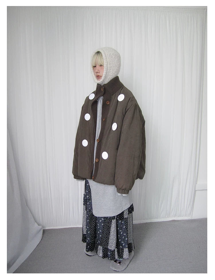 Smoke Pink Stand-Collar Quilted Jacket
