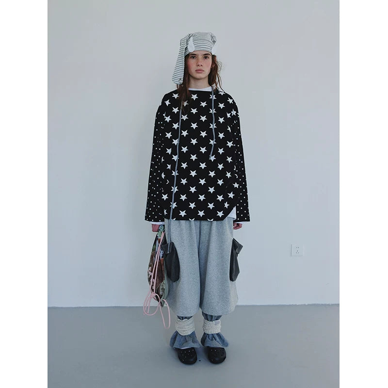 All-Over Star Print Relaxed Sweatshirt