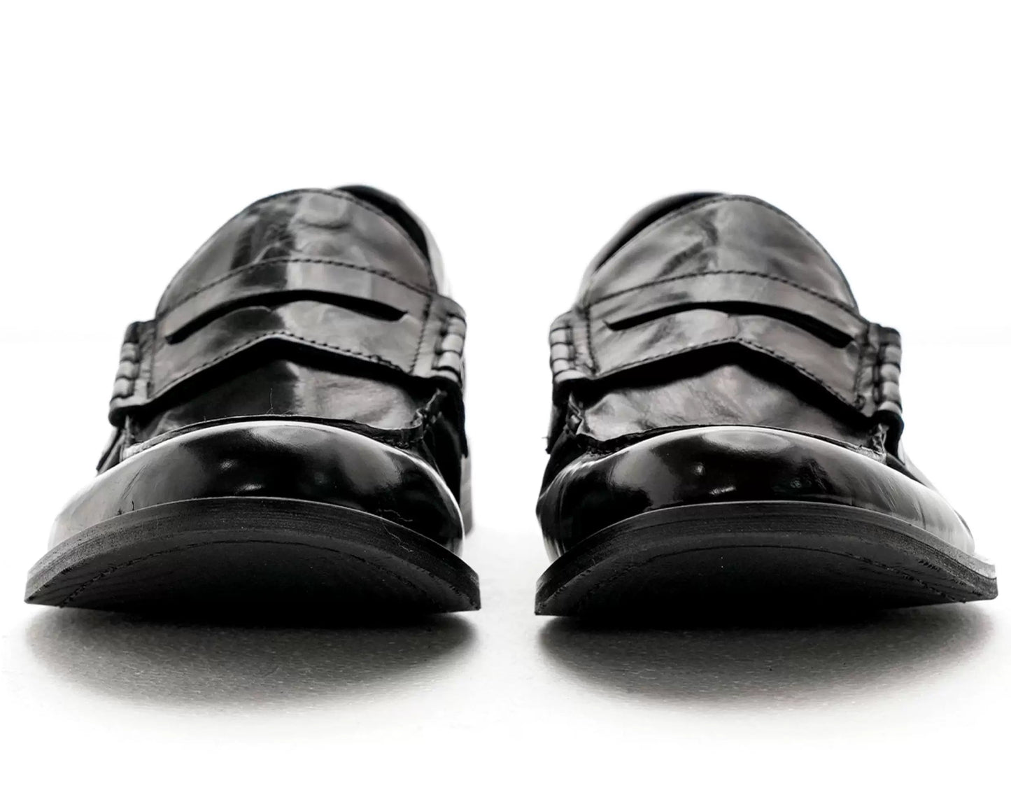 Italian Calf Leather Ruched Loafers