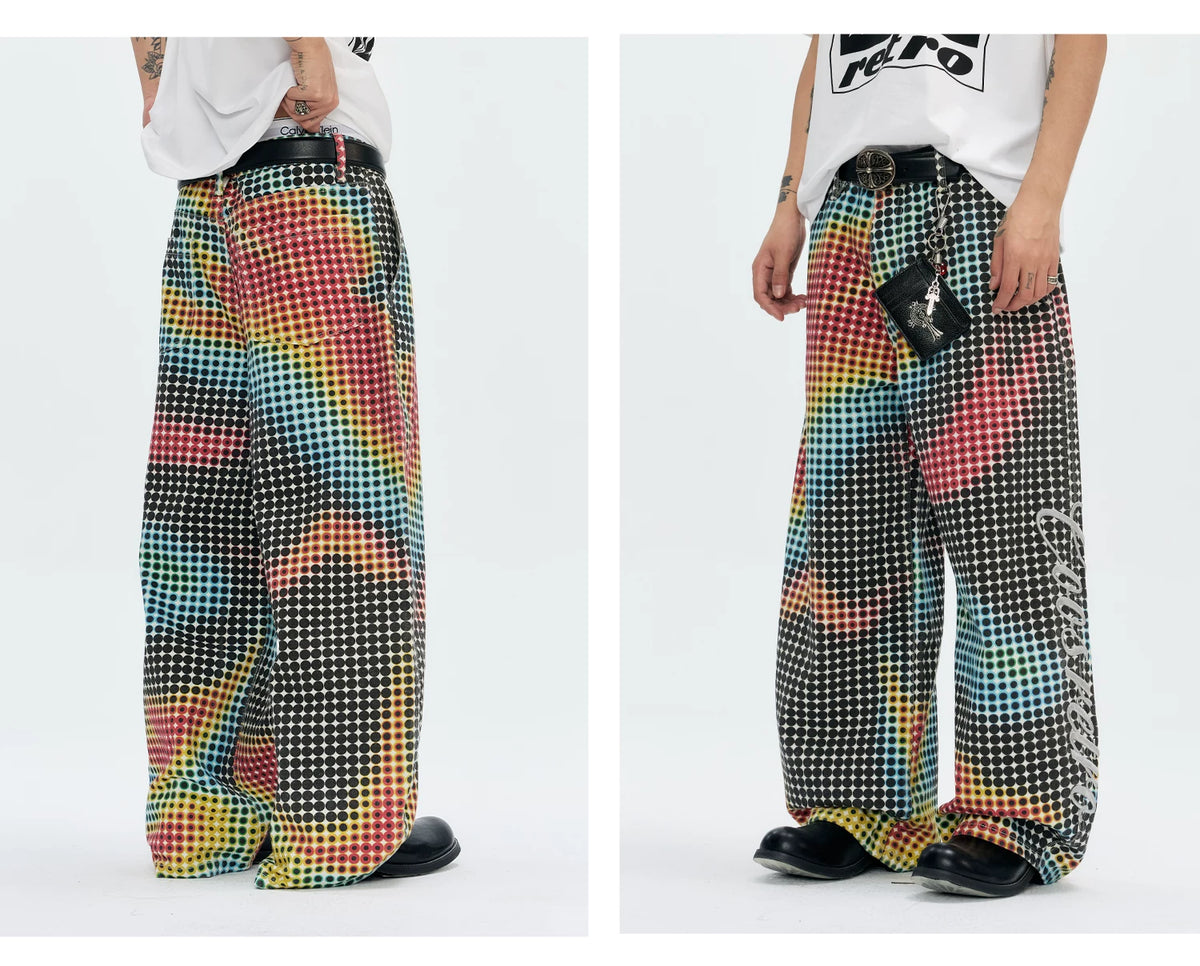 Gradient Camo Wide-Leg Pants