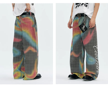 Gradient Camo Wide-Leg Pants