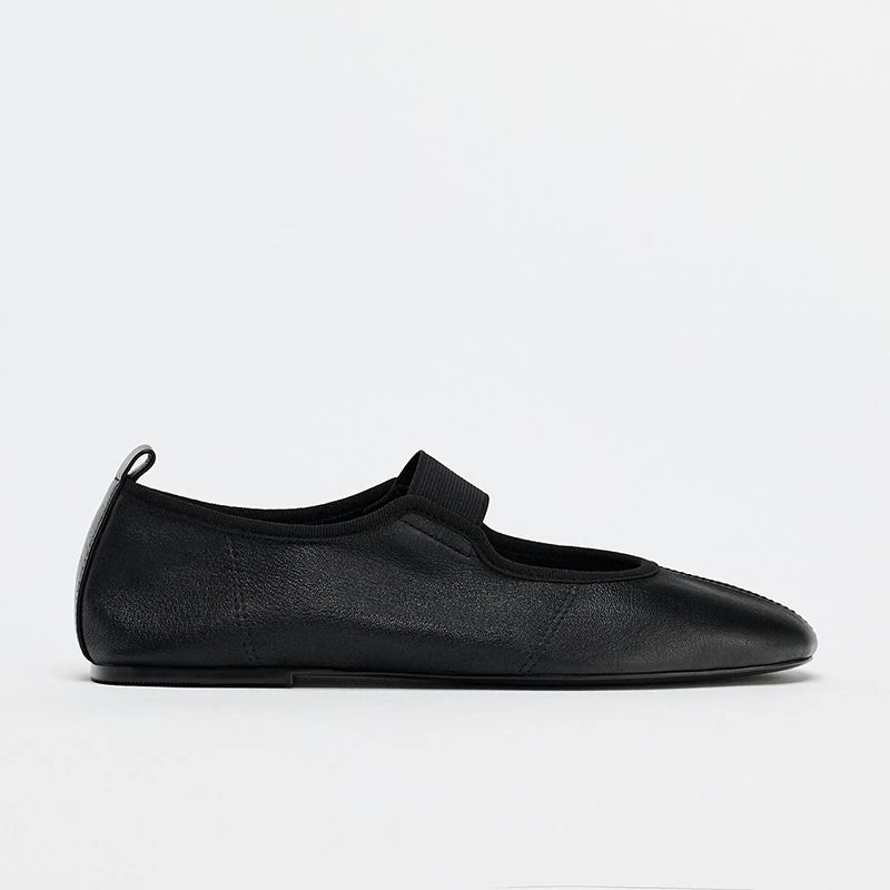 Women's Leather Low-Heel Ballet Mary Jane Shoes