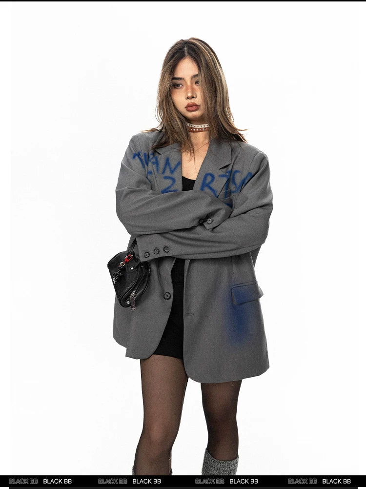 Blue Print Oversized Blazer